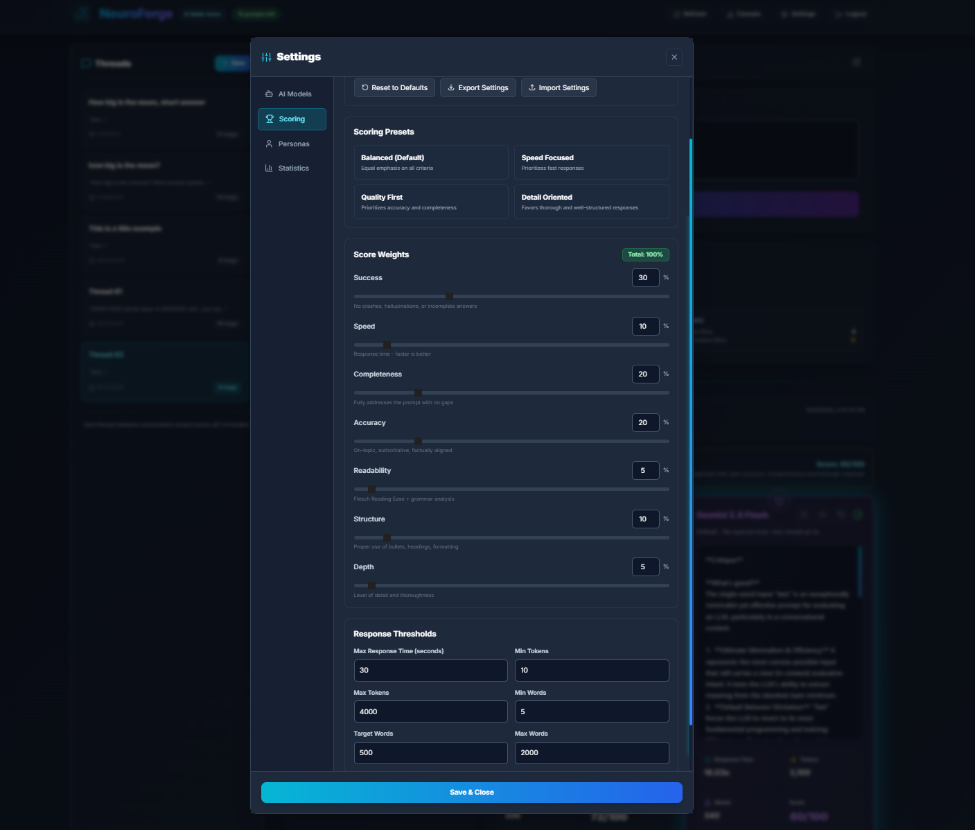 Scoring Configuration