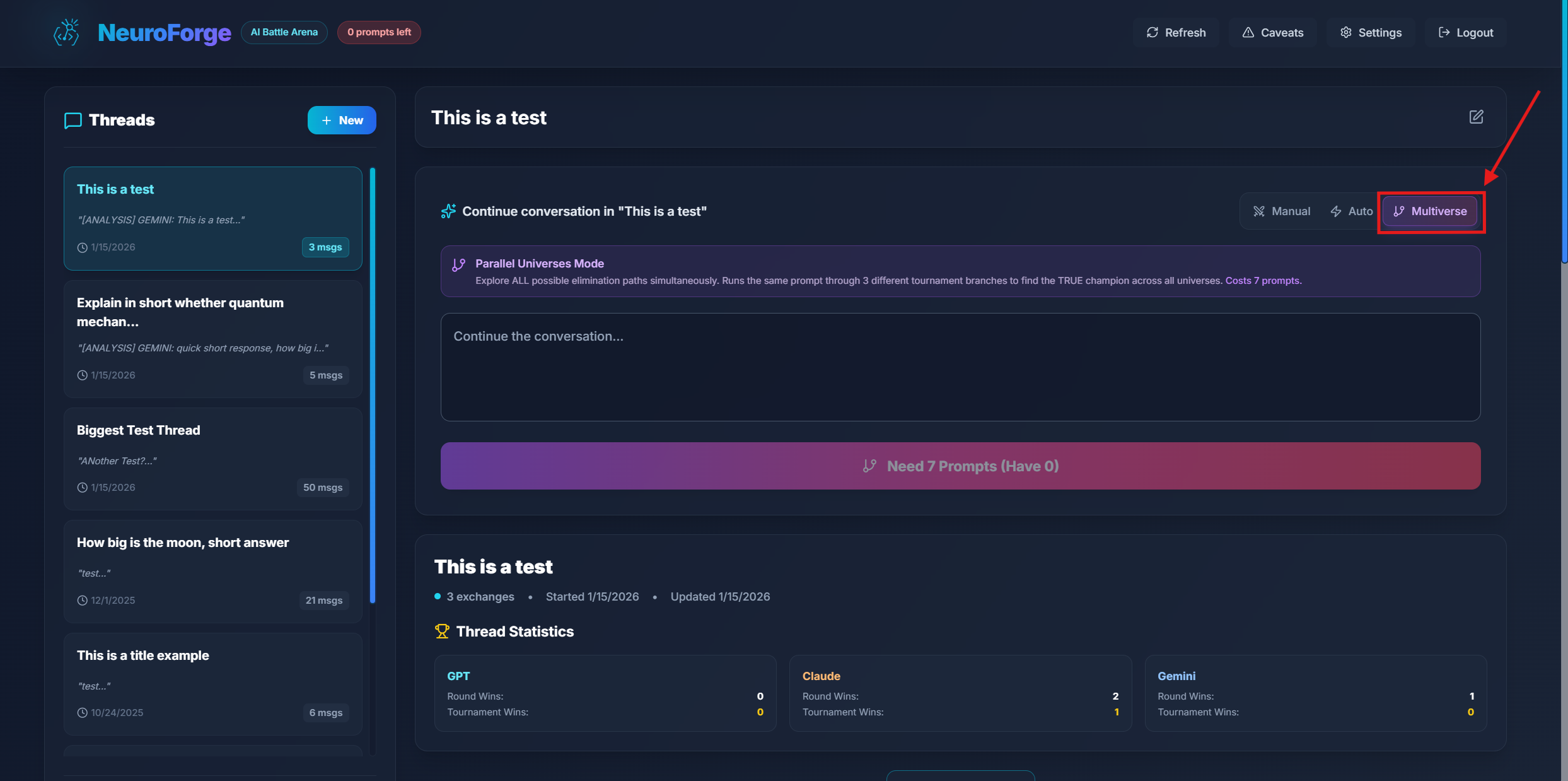 Parallel Universes Mode