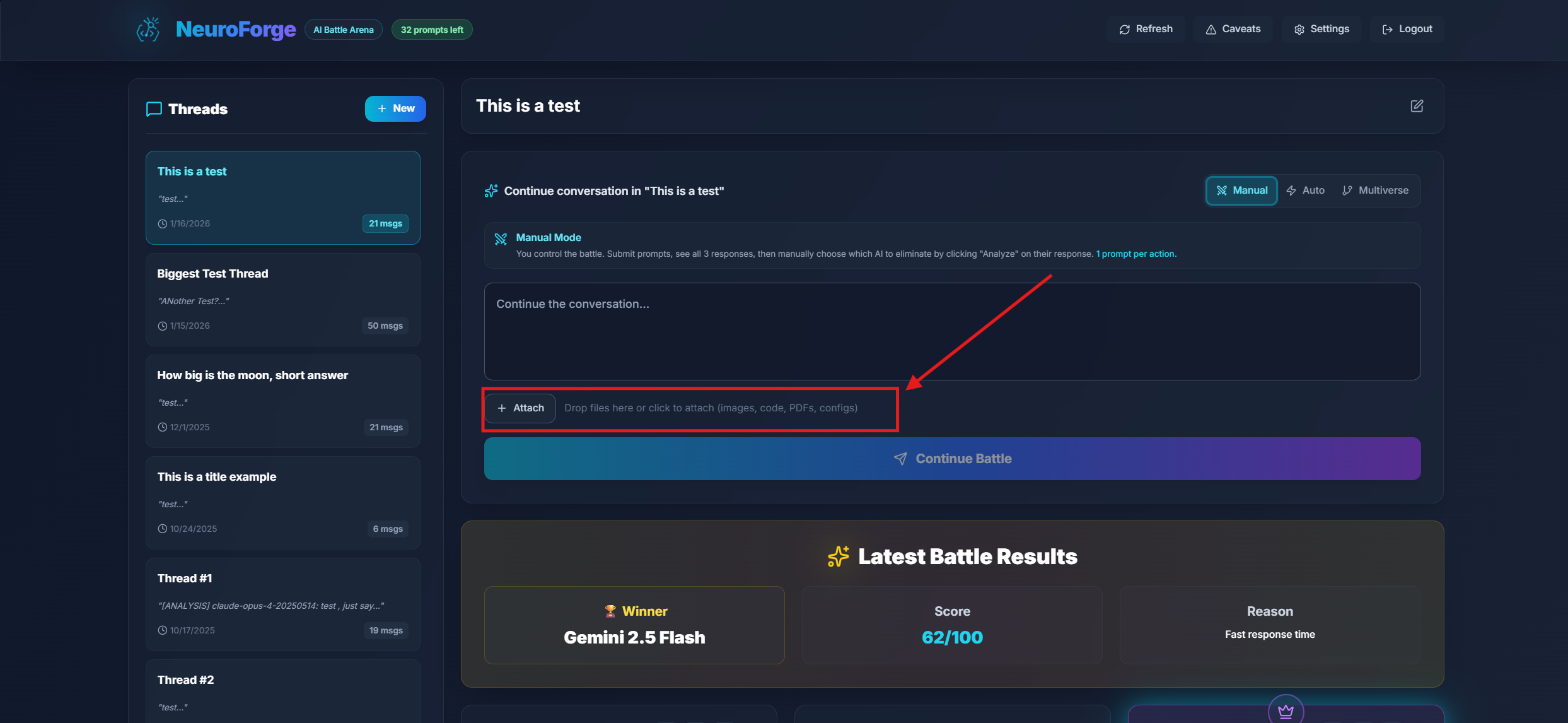 File Attachments Interface